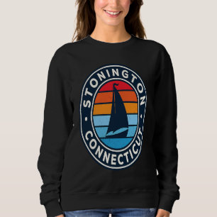 Stonington Connecticut CT Vintage Sailboat Retro 7 Sweatshirt