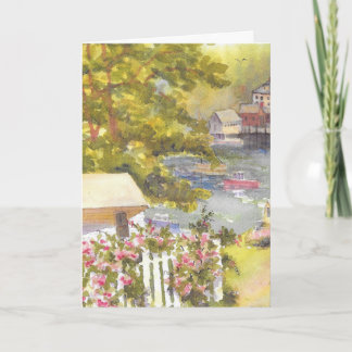 Stonington Harbour View Greeting Card