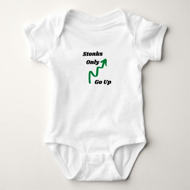 Stonks Only Go Up   Baby Bodysuit (Front)