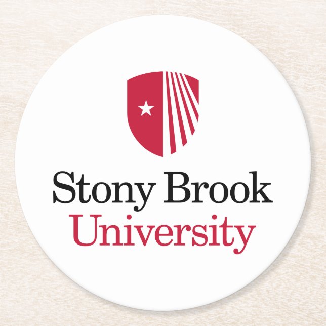 Stony Brook University | Wordmark Round Paper Coaster (Front)