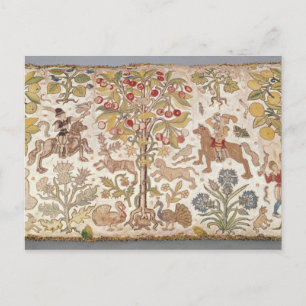 Stool cover, damask, late 16th century postcard