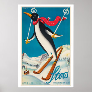 Stoos Switzerland Vintage Ski Poster