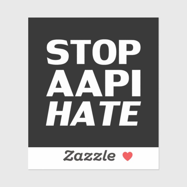 Stop AAPI Hate, black white Sticker (Sheet)