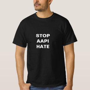 Stop AAPI Hate, black white T-Shirt