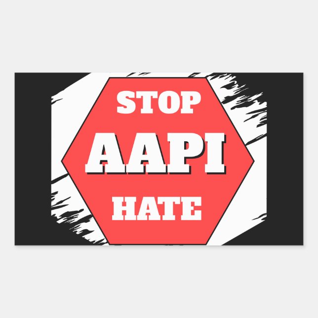 Stop AAPI Hate Rectangular Sticker (Front)