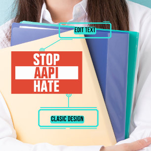 Stop AAPI Hate Rectangular Sticker