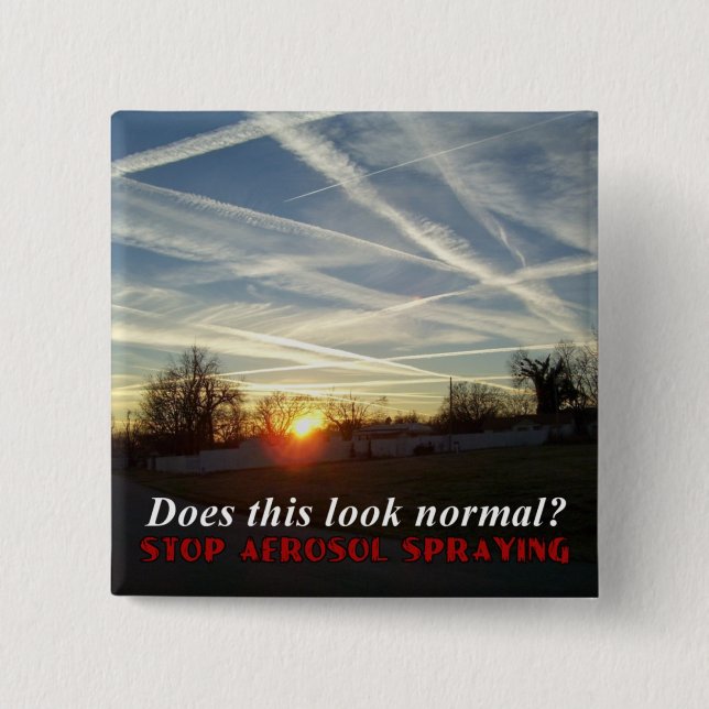 Stop Aerosol Spraying 15 Cm Square Badge (Front)