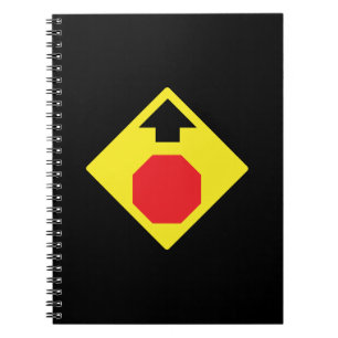 Stop Ahead Traffic Warning Sign Spiral Notebook