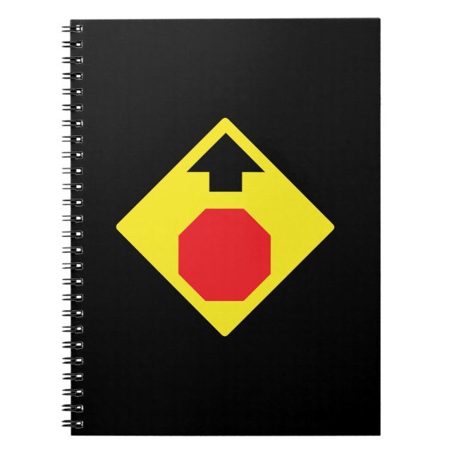 Stop Ahead Traffic Warning Sign | Spiral Notebook (Front)