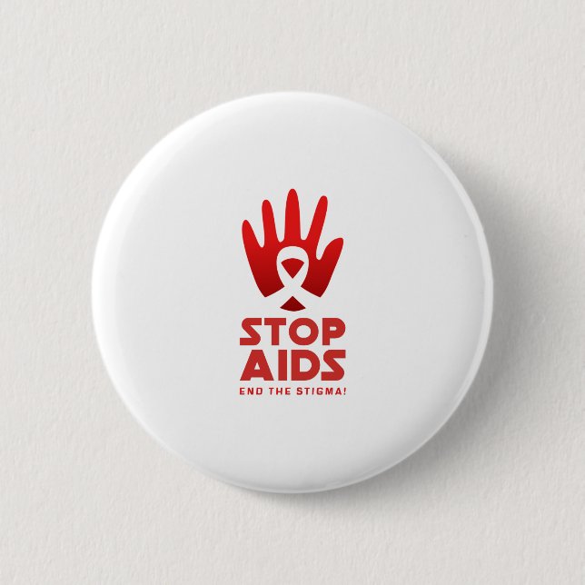 Stop Aids 6 Cm Round Badge (Front)