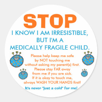 Stop and Think: Medically Fragile Child Stickers