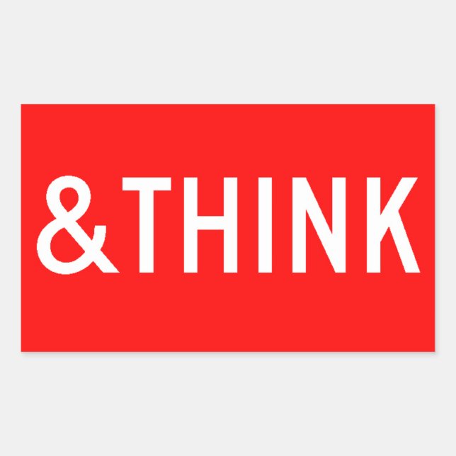 STOP AND THINK RECTANGULAR STICKER (Front)