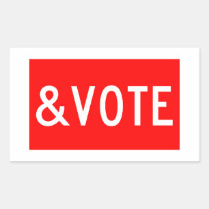 STOP AND VOTE RECTANGULAR STICKER