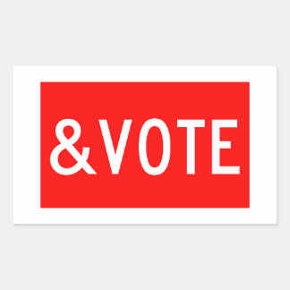 STOP AND VOTE RECTANGULAR STICKER