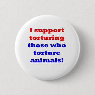 Stop animal abuse 6 cm round badge