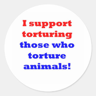 Stop animal abuse classic round sticker