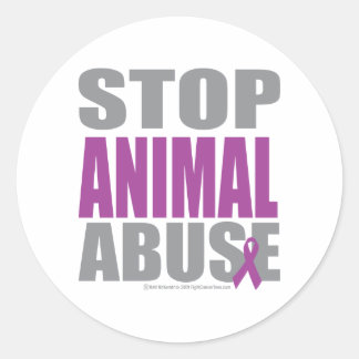 Stop Animal Abuse Classic Round Sticker