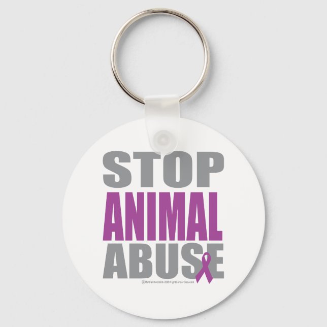 Stop Animal Abuse Key Ring (Front)