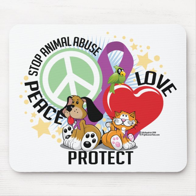 Stop Animal Abuse PLP Mouse Pad (Front)