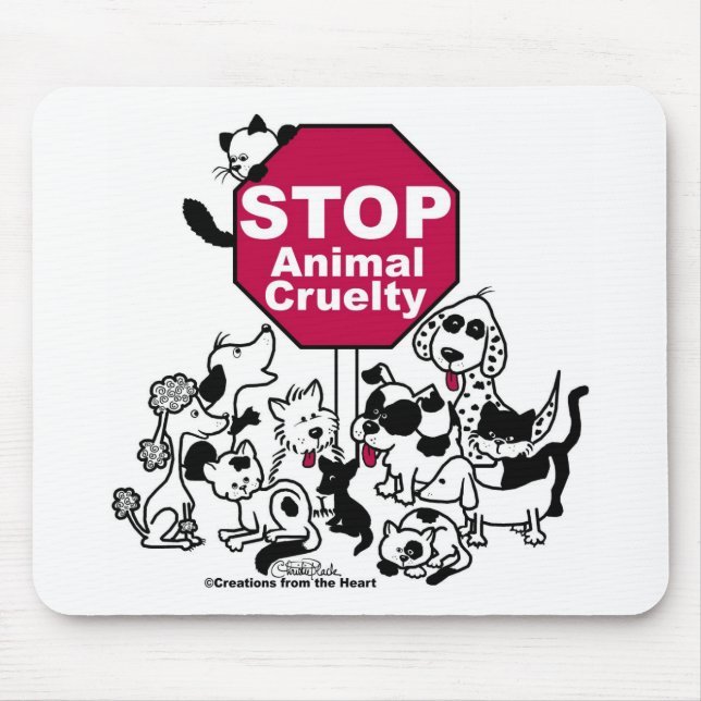 Stop Animal Cruelty Mouse Pad (Front)