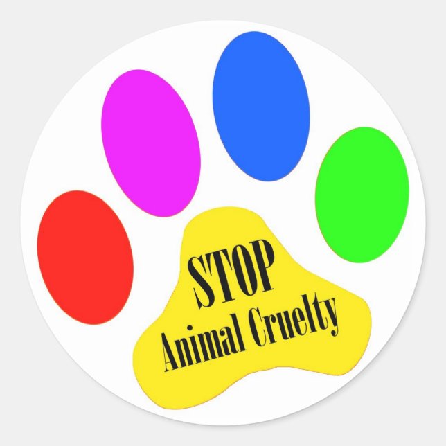 Stop Animal Cruelty Stickers (Front)