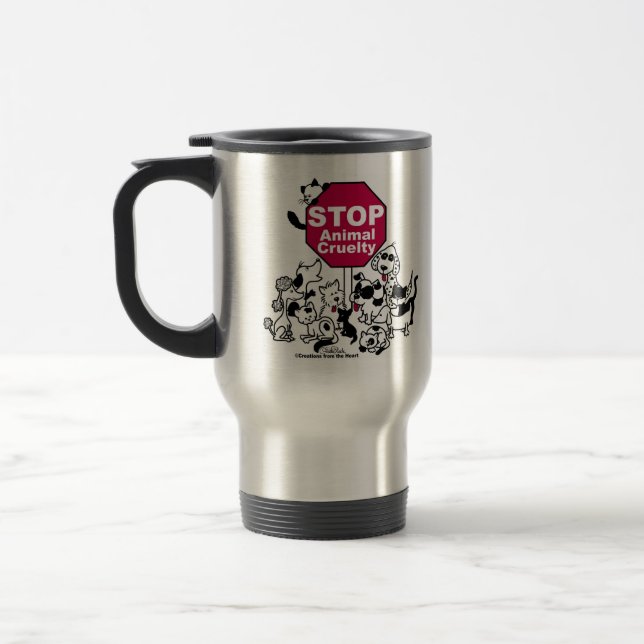 Stop Animal Cruelty Travel Mug (Left)