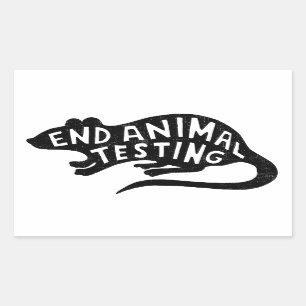 Stop animal testing rectangular sticker
