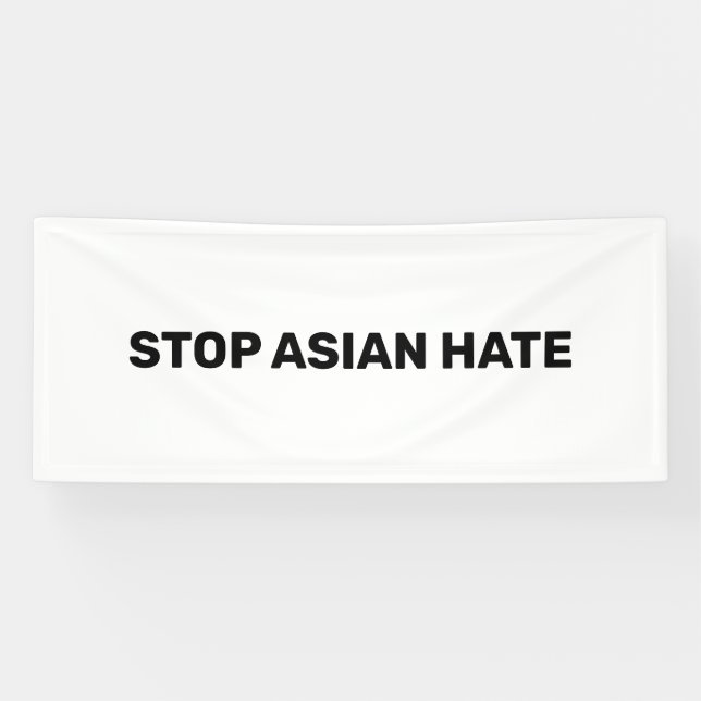 Stop Asian Hate, black white Banner (Horizontal)