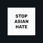 Stop Asian Hate, black white Canvas Print<br><div class="desc">Stop Asian Hate,  black white Canvas Print Sign 
Stop violence against Asian people,  Stop Covid 19 Corona virus hate crimes</div>