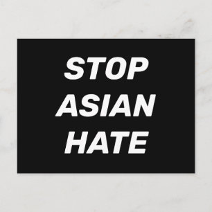 Stop Asian Hate, black white Postcard