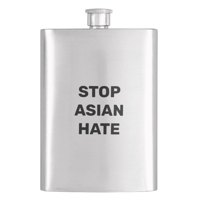 Stop Asian Hate,  Hip Flask (Front)