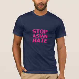 Stop Asian Hate, hot pink fuchsia letters T-Shirt