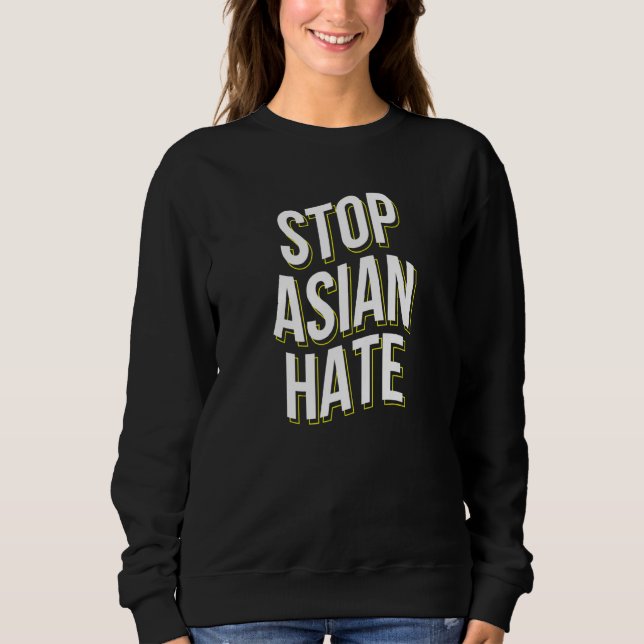 Stop Asian Hate Wavy Asian American Pride Love Aap Sweatshirt (Front)