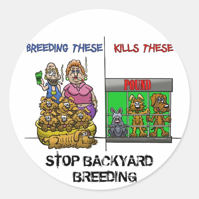 STOP BACKYARD BREEDING STICKER (Front)