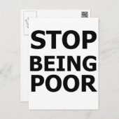 Stop Being Poor Postcard (Front/Back)
