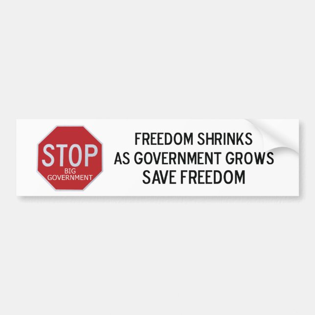 Stop Big Government Bumper Sticker (Front)