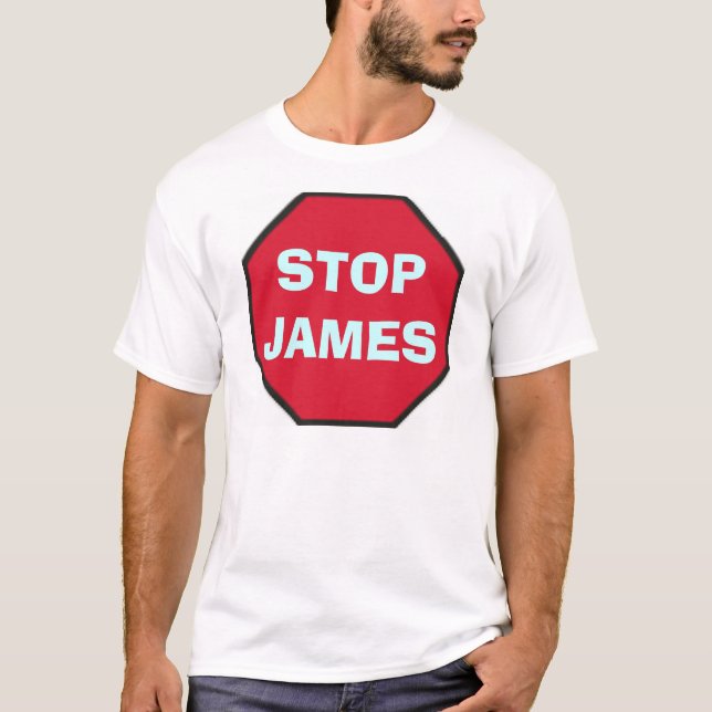 stop_blank, STOPJAMES T-Shirt (Front)
