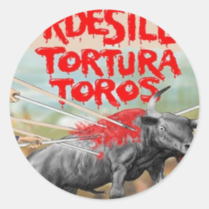 Stop Bull Fighting! Classic Round Sticker