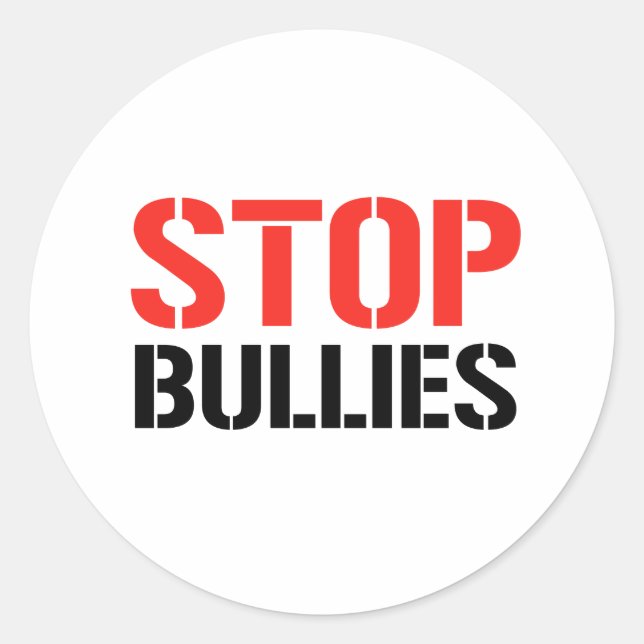 STOP BULLIES CLASSIC ROUND STICKER (Front)