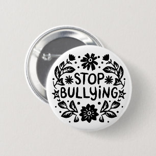 Stop bullying anti against bully 6 cm round badge