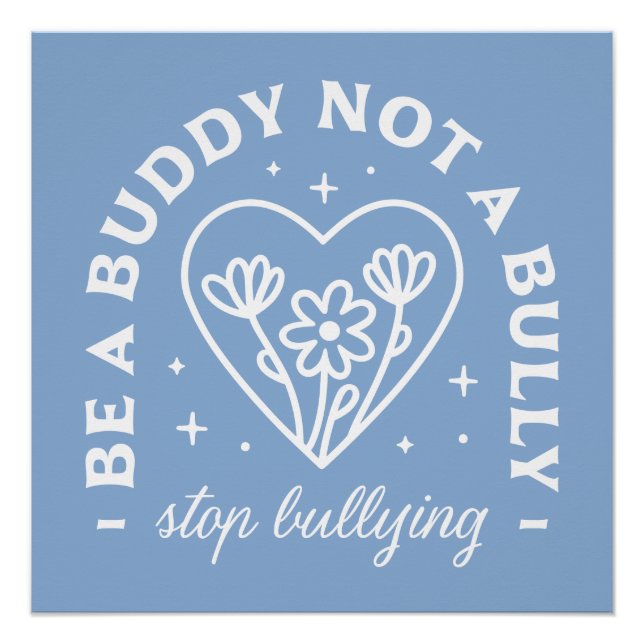 Stop bullying cute retro quotes poster (Front)