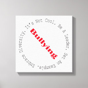 Stop Bullying-Outline by Shirley Taylor Canvas Print