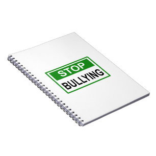 Stop Bullying Sign green Notebook