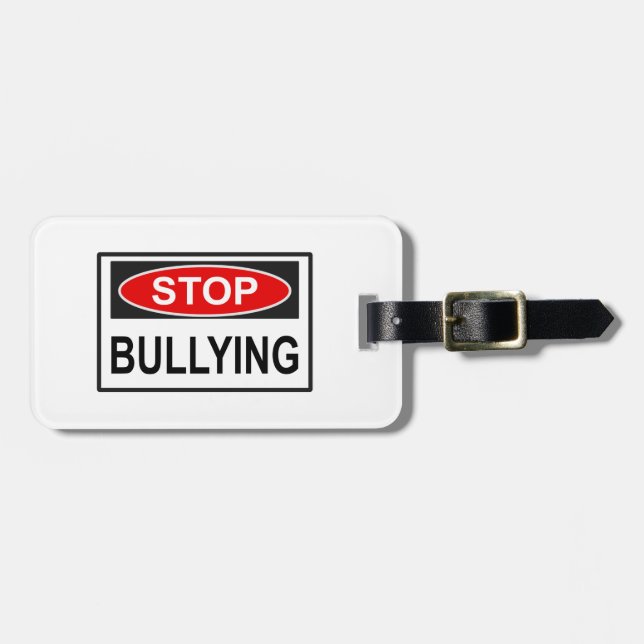 Stop Bullying Sign red Luggage Tag (Front Horizontal)