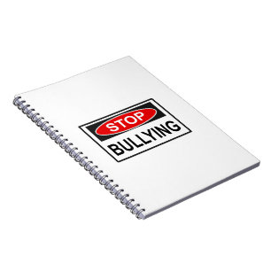 Stop Bullying Sign red Notebook