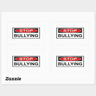 Stop Bullying Sign red Rectangular Sticker