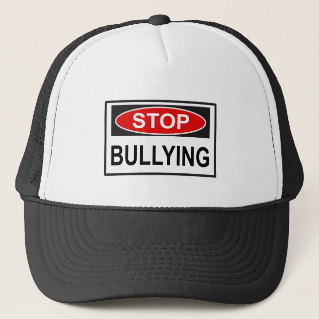 Stop Bullying Sign red Trucker Hat (Front)