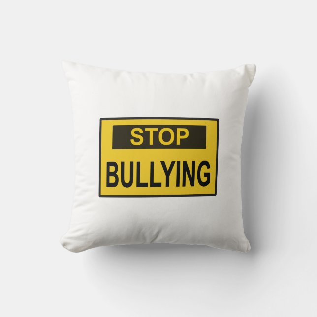 Stop Bullying Sign yellow Cushion (Front)