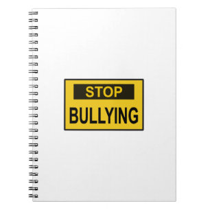 Stop Bullying Sign yellow Notebook