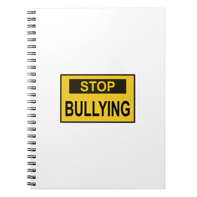 Stop Bullying Sign yellow Notebook (Front)